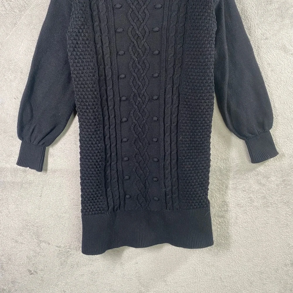 GAP Kids‎ Black Cable Knit Sweater Dress Size Small Fisherman Preppy Cozy